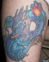 chinese dragon tattoo on leg